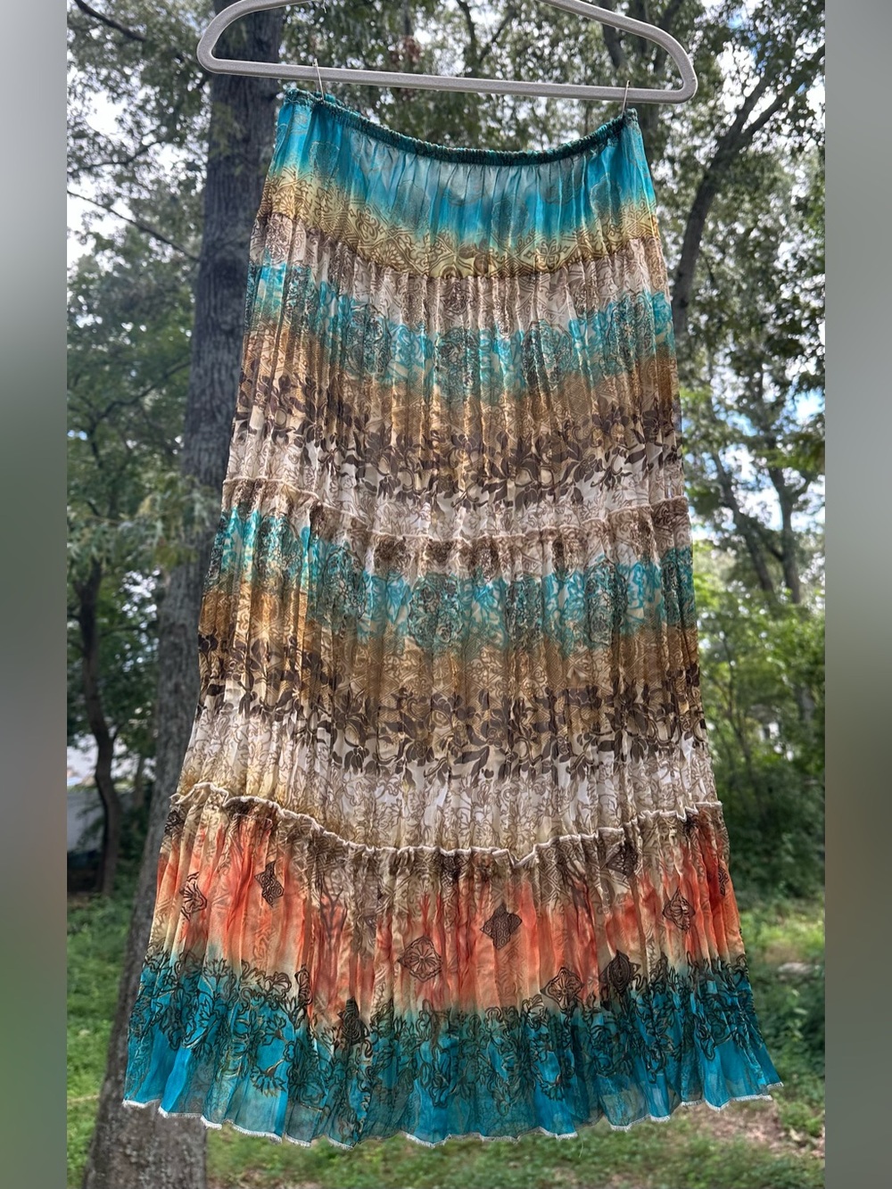 Fashion Bug Tiered Boho Lined Skirt